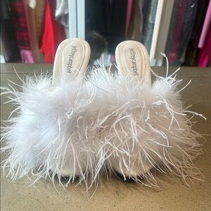 Jeffrey Campbell White Feather Mules